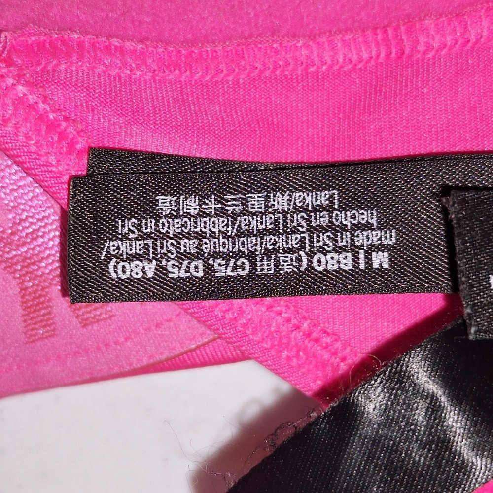 Victoria's Secret PINK Seamless Ribbed Sports Bra Bralette Hot Pink Size M - Picture 7 of 16